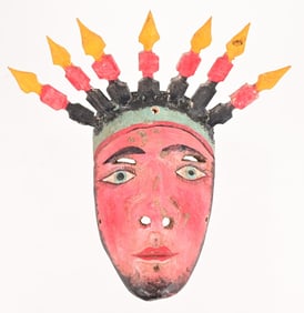 Vintage Mexican Carved Festival Mask
