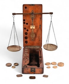 Antique Oak Cased Gold Scale