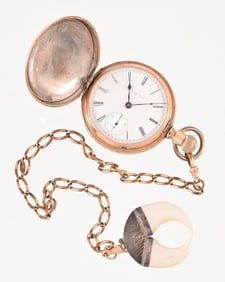 Elgin Gold-filled Pocket Watch w/ Custom Pearl Fob