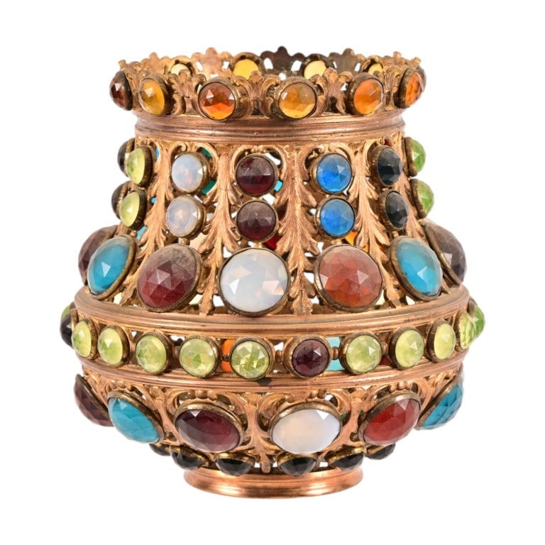 Antique Art Nouveau Jeweled Lamp Shade (1 of 7)