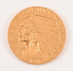 1912 Indian Head $2.5 Gold Coin
