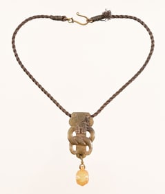 Antique Chinese Carved Jade Necklace