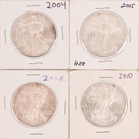 (4) American Eagle Silver Dollar Coins