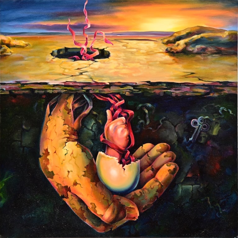 Original Surrealist Painting by Jill Parker 2011 (1 of 4)