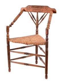 Antique Wicker Corner Chair