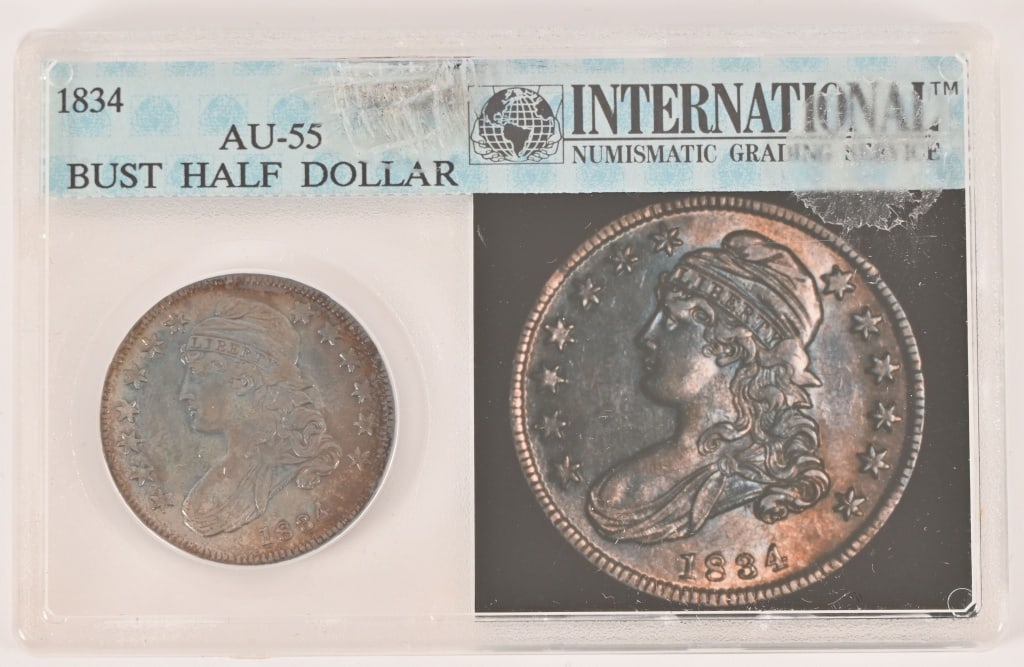 1834 Capped Bust Half Dollar INGS Graded AU-55 (1 of 4)
