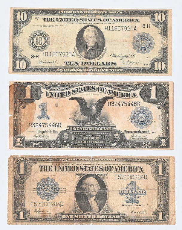 (3) US Silver Certificates, Federal Reserve Note (1 of 6)