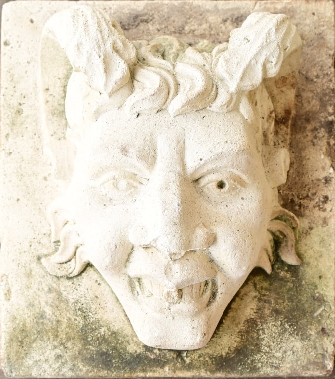 Greek "Devil" Garden Statue: 15" x 13" x 8".