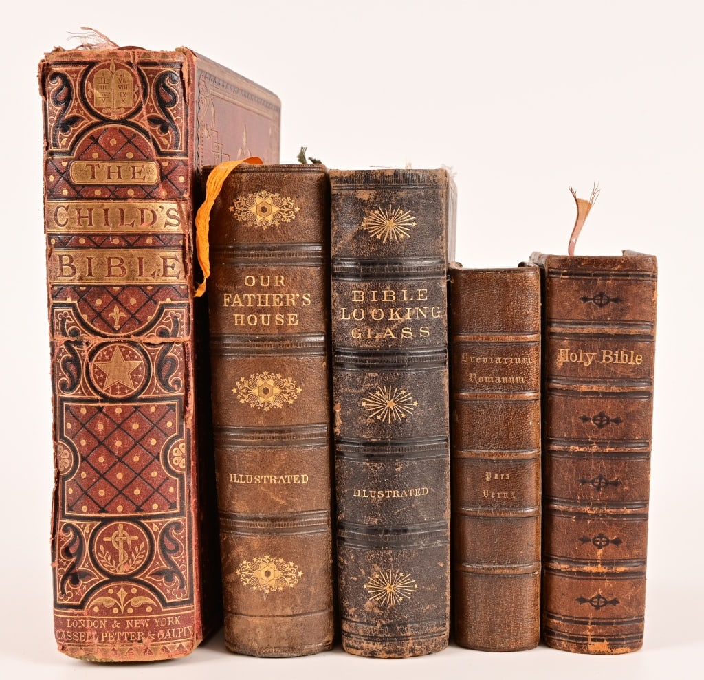 Collection (5) Antique Bibles, Religious Books (1 of 7)