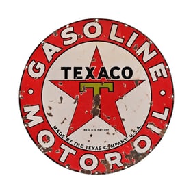 Texaco Gasoline, Motor Oil 42" Porcelain Sign