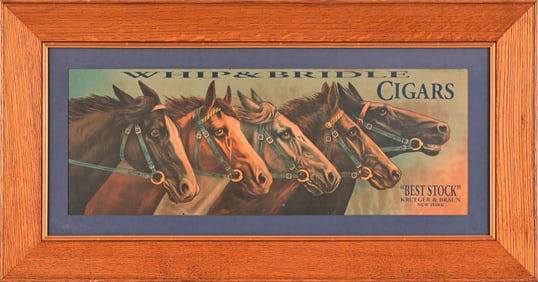 Whip & Bridle Cigars Framed Paper Advertisement