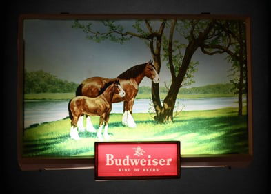 Budweiser Clydesdale Lighted Sign c.1950