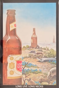 Lone Star Beer Jim Franklin Long Neck Poster