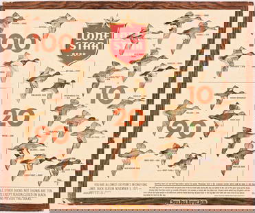 Lone Star Beer Duck Hunter Cardboard Sign c.1972: 29" x 24".