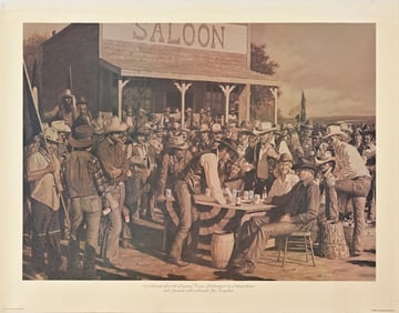 Lone Star Beer Texas 2nd Declaration Poster c.1985