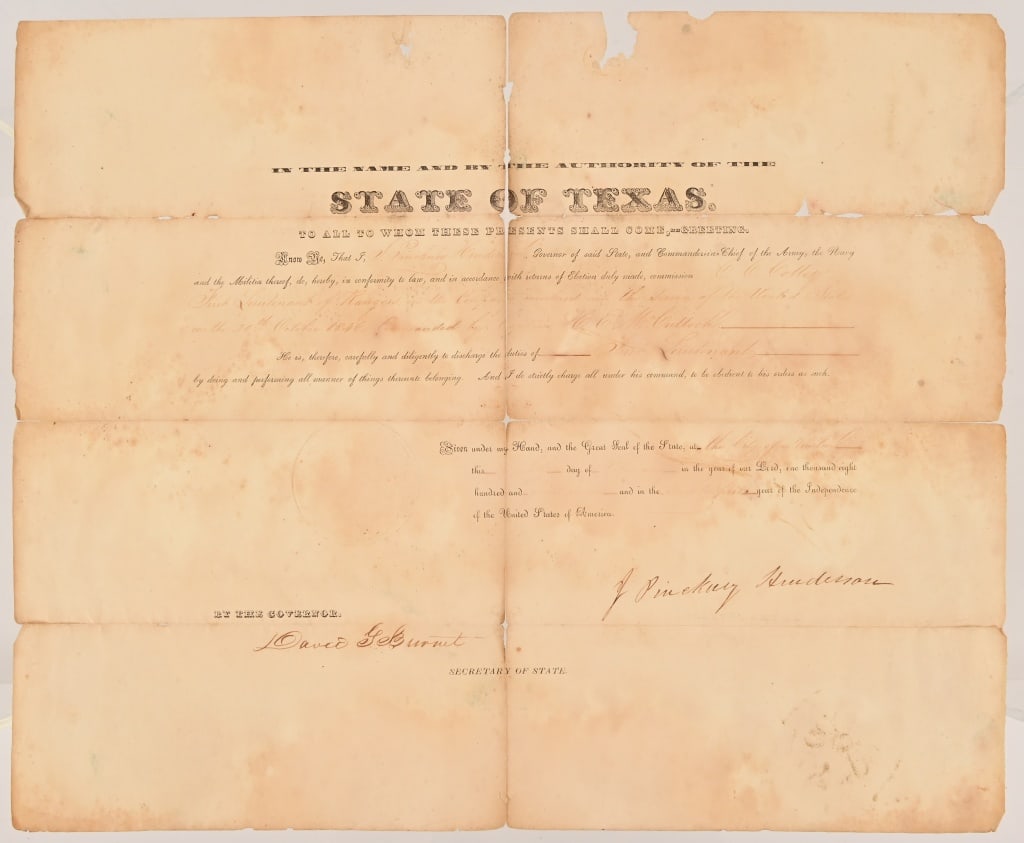 1847 H.E. McCulloch Ranger Company Document (1 of 16)