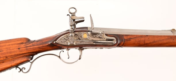 Spanish Flintlock Sporting Rifle Gold Inlay