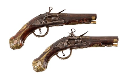 Spanish Miquelet Flintlock Pistol (Pair)