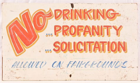 Vintage Hand-Painted Rodeo Fairgrounds Sign