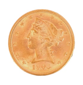 1903 Liberty Head $5 Gold Coin