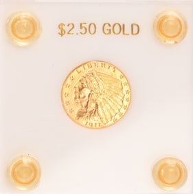 1911 Indian Head $2.5 Gold Coin