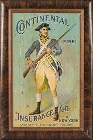 Continental Fire Insurance Self-Framed Tin Sign