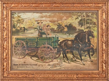 Newton Wagon Co. Original Framed Advertisement