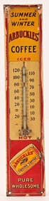 Arbuckles Coffee Tin Thermometer Advertising Sign