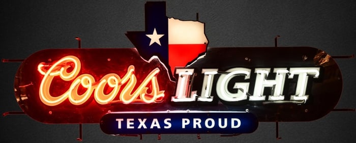 Coors Light Texas Proud Neon Sign