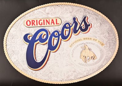 Coors Beer Pro PRCA Buckle Tin Sign