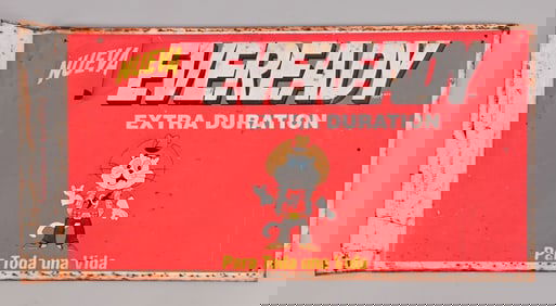 Eveready Batteries Flanged Sign