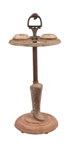Antique Western Cast Iron Ashtray Smoker's Stand