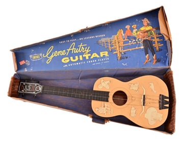 Vintage Gene Autry Guitar In Box