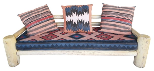 Don Brady Signed Hand Painted Santa Fe Style Sofa