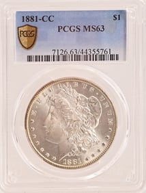 1881 Carson City Morgan Silver Dollar PCGS MS63