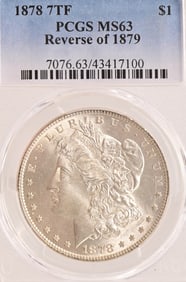 1878-7TF Morgan Silver Dollar PCGS MS63
