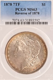 1878-7TF Morgan Silver Dollar PCGS MS63