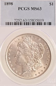 1898 Morgan Silver Dollar PCGS MS63