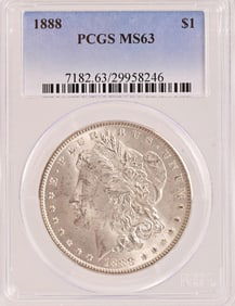 1888 Morgan Silver Dollar PCGS MS63