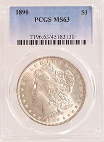 1890 Morgan Silver Dollar PCGS MS63