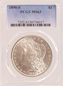 1890-S Morgan Silver Dollar PCGS MS63
