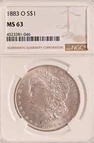 1883-O Morgan Silver Dollar NGC MS63