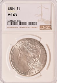 1884 Morgan Silver Dollar NGC MS63