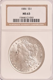 1886 Morgan Silver Dollar NGC MS63