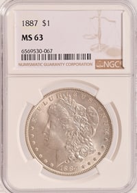 1887 Morgan Silver Dollar NGC MS63