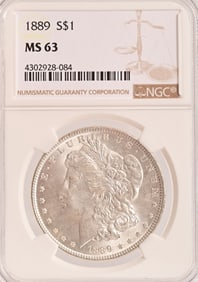 1889 Morgan Silver Dollar NGC MS63