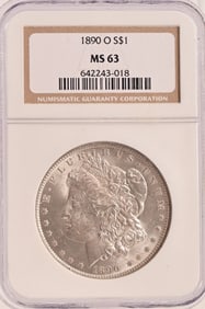 1890-O Morgan Silver Dollar NGC MS63
