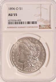 1896-O Morgan Silver Dollar NGC AU55