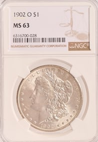 1902-O Morgan Silver Dollar NGC MS63