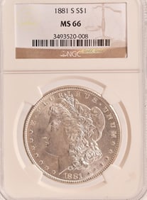 1881-S Morgan Silver Dollar NGC MS66